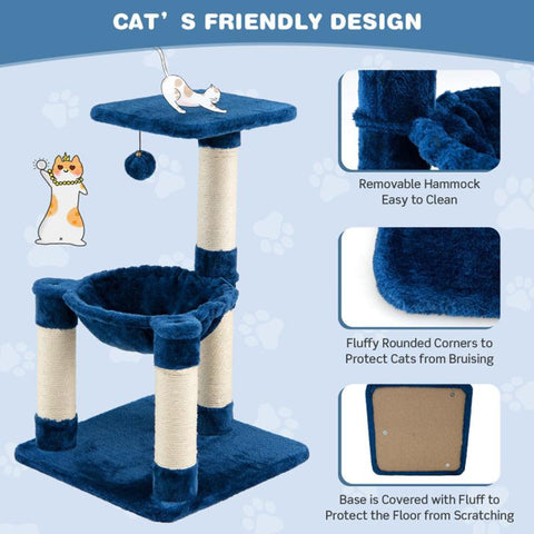Stable Safe Structure Cat Toys Multi-level Cat Tree-HA01443-Veeddydropshipping