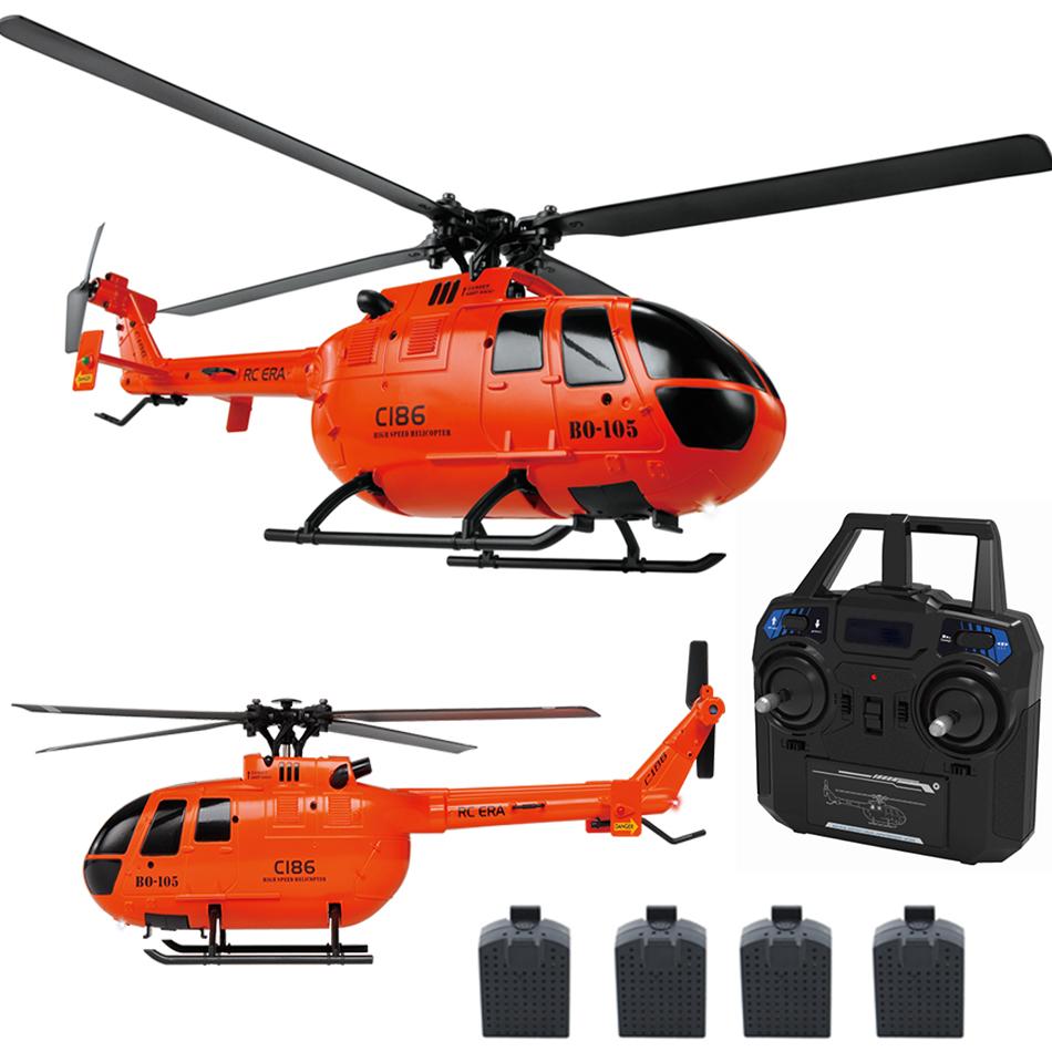 C186 Pro RC Helicopter for Adults 2.4G 4 Channel BO105 Scale with Automatic-TB01420-Veeddydropshipping