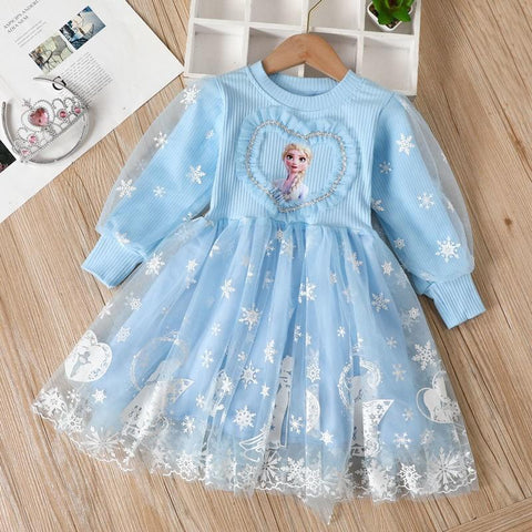 Disney Infant Girl Dress Party Elsa Frozen Toddler Christmas Dress Children-TB00853-Veeddydropshipping