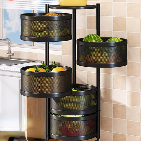 Movable rotary kitchen storage rack-HA01657-Veeddydropshipping