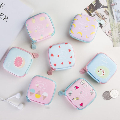 Portable Mini Color Cute Girl Cosmetics Jewelry Key Coin Purse Round Zipper Wallet-PA00925-Veeddydropshipping