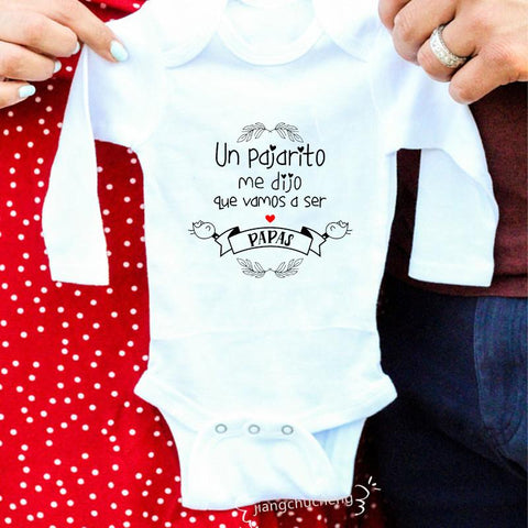 Baby Announcement Bodysuit Vas A Ser Papa Newborn Baby Long Sleeve-TB00308-Veeddydropshipping