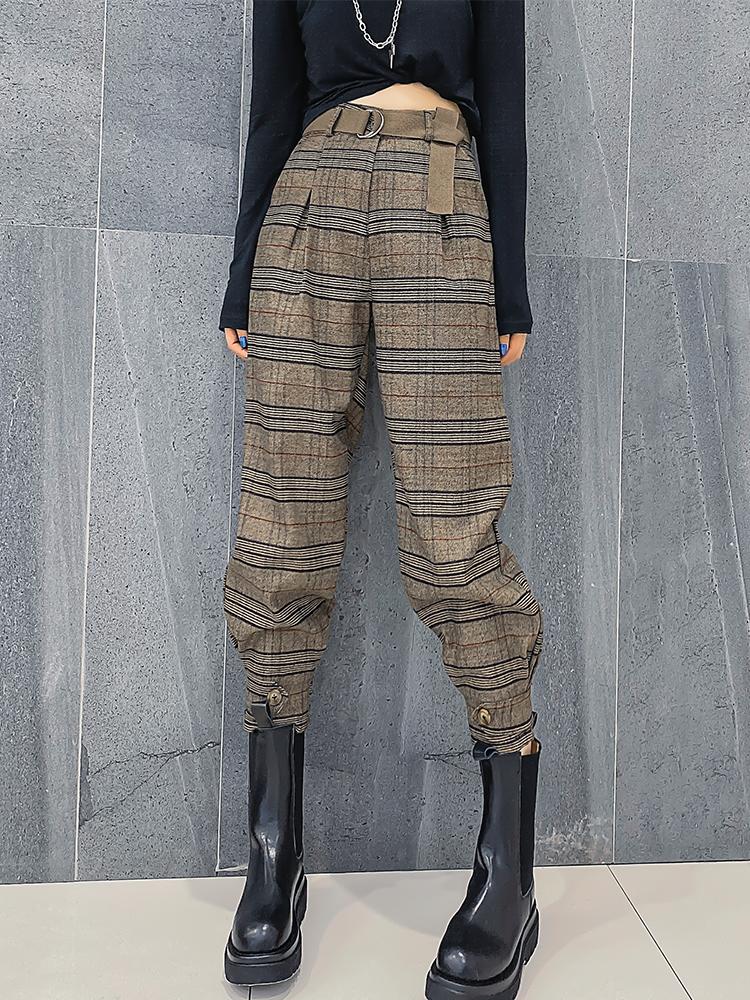 Vintage Back Elastic High Waist Pencil Pants-Veeddydropshipping