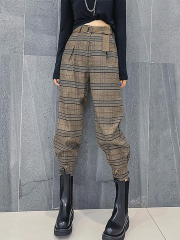 Vintage Back Elastic High Waist Pencil Pants-Veeddydropshipping
