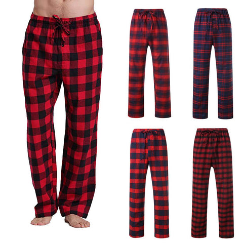 Pajama Long Pant Soft Comfortable Loose Elastic Waistband Plaid-MF01601-Veeddydropshipping