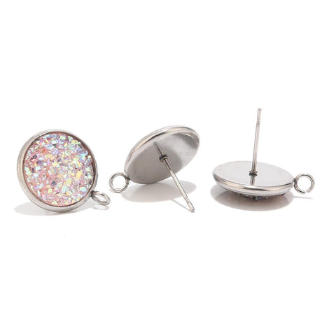 Stainless Steel Silver Resin Jewelry Findings Loop for Earring Making -JW01554-Veeddydropshipping