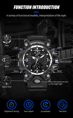 Outdoor Sport Quartz Man Watches Waterproof Dual Display-JW00795-Veeddydropshipping