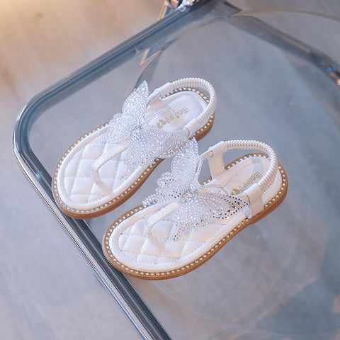 Rhinestone Butterfly Shoes for Kids Girls Flip Flops Jelly Sandals Shoes-TB00181-Veeddydropshipping