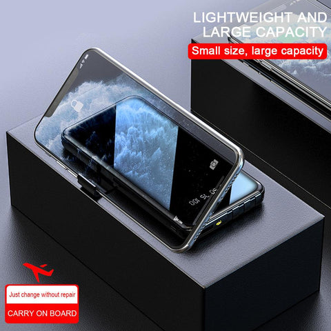 10000mAh Mobile Power Bank Full Screen 3USB Portable Outdoor Emergency Fast Charging External Battery