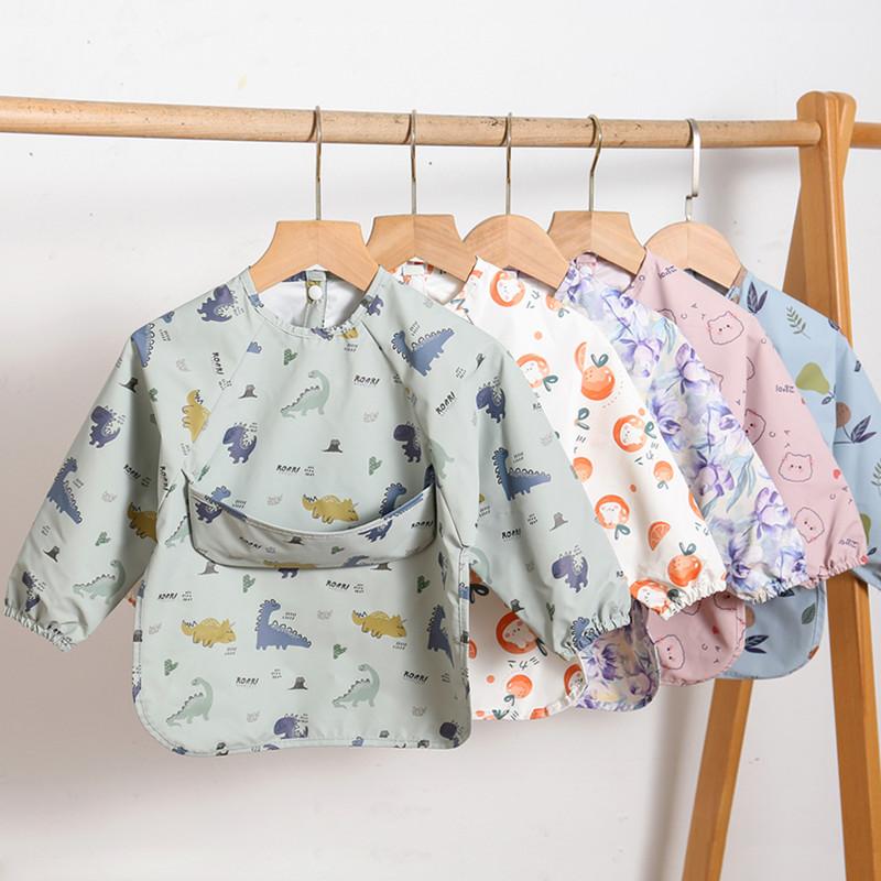 Waterproof and dirt-proof baby long sleeve bib Child feeding bib easy to clean-Veeddydropshipping-2