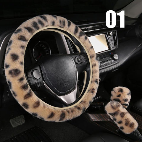 Cover Fur Imitation Rabbit Hair Soft Plush Gear Handbrake-AM01407-Veeddydropshipping