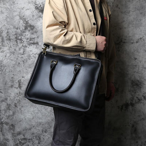 Retro Top Layer Cowhide Laptop Bag Crazy Horse Leather-BS00474-Veeddydropshipping