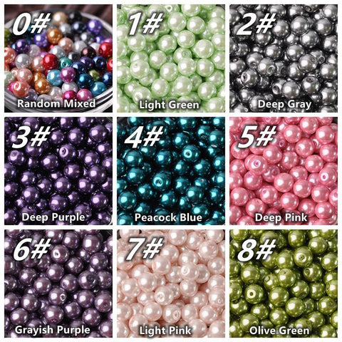 Lot Colors Round Pearl Coated GlassMaking DIY Crafts -JW00140-Veeddydropshipping
