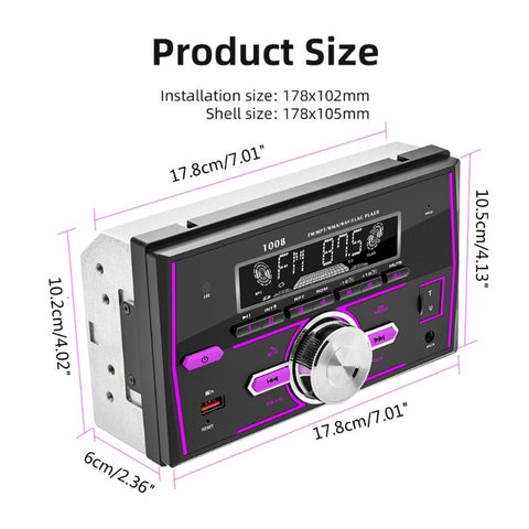 Double Din Car Stereo App Control Car Locator 7 Colors Button-AM00660-Veeddydropshipping