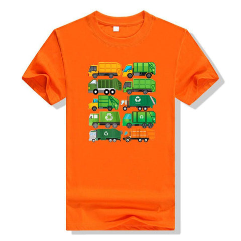 Garbage truck recycling day garbage sorting Beautiful clothing pattern T-shirt-Veeddydropshipping