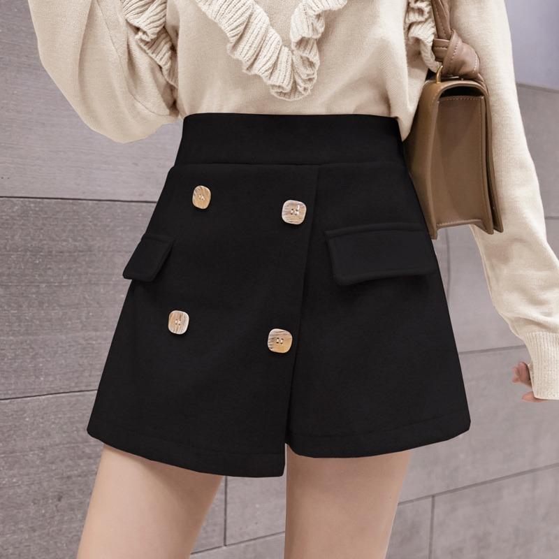 Women High Waist Woolen Mini Skirts-Veeddydropshipping