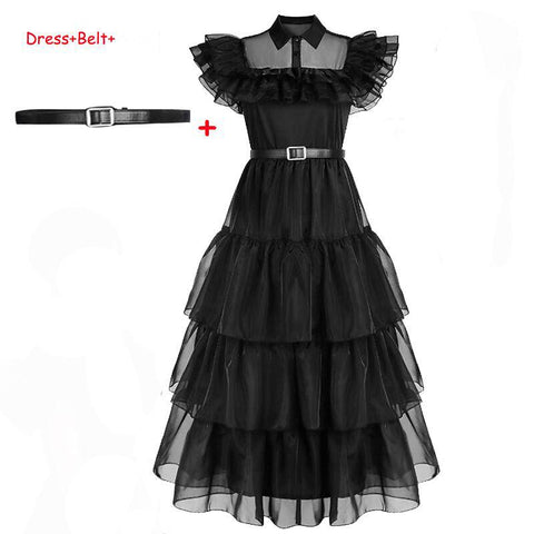 Wednesday Addams Cosplay Girl Costume 2023 New Vestidos For Kids-TB00865-Veeddydropshipping