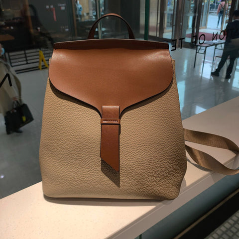 School Book Bag All-match Real Leather Women&#39;s Backpack High-BS00040-Veeddydropshipping