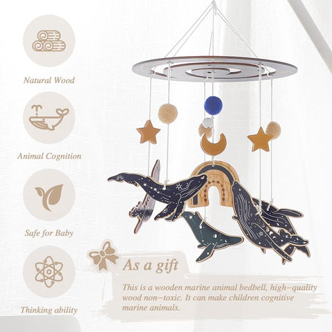 1pc Baby Wooden Bed Bell Ocean Animal Pendant Mobile Rattles-TB00817-Veeddydropshipping