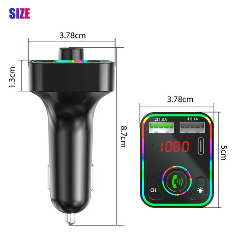 Led Backlight Car Bluetooth-compatible Fm Transmitter Mp3 Tf/u Disk Player Hands-PA00777-Veeddydropshipping