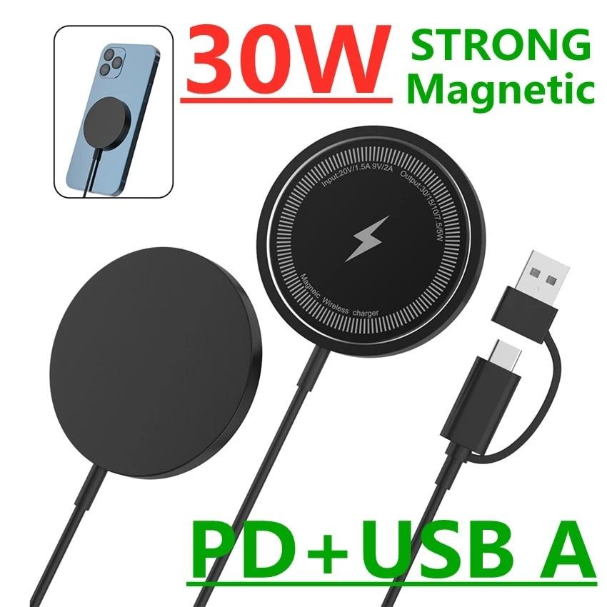 30W Magnetic Wireless Charger Fast Charging Pad Stand for iPhone 14 13 12 Pro Max-PA01044-Veeddydropshipping