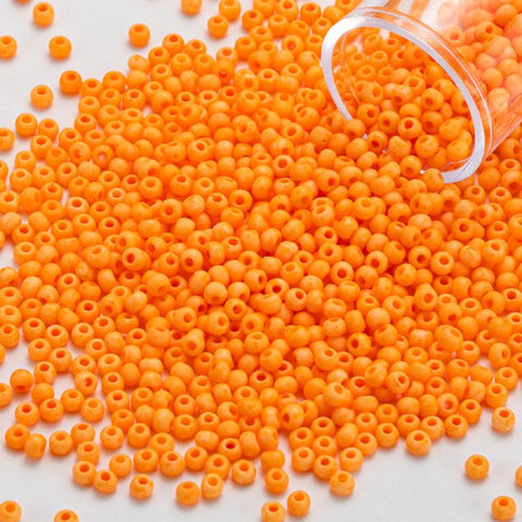 Matte Solid Color Frosted Round Glass Loose Beads  For DIY -JW01522-Veeddydropshipping