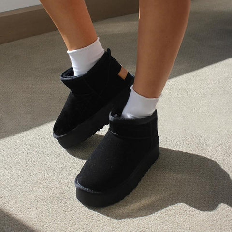 Suede Plush Warm Casual Shoes 2023 Winter New Thick Goth-BS01027-Veeddydropshipping