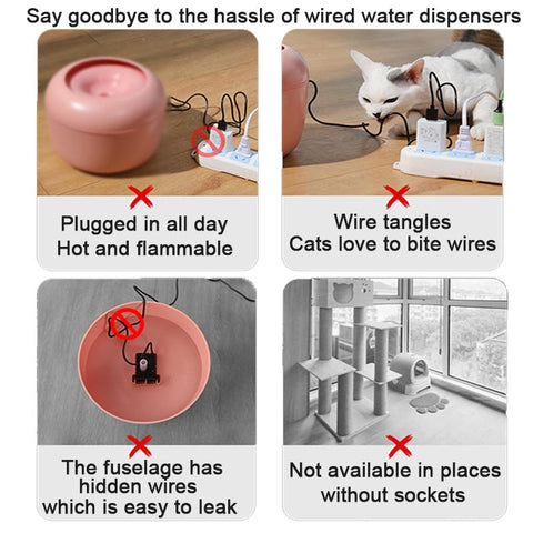 Charging Cat Water Fountain Intelligent Wireless-HA01392-Veeddydropshipping