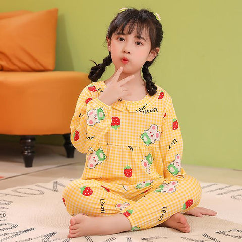 New Fashion 2022 Spring Children Pajamas Set Long Sleeve Autumn Kids-TB01103-Veeddydropshipping