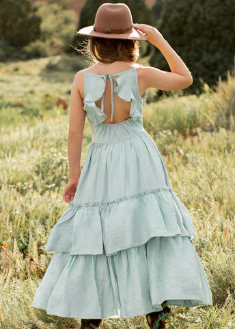 Plus Size Princess Lace Ruffles Layered Dress Baby Kids Flower Girls-TB00842-Veeddydropshipping