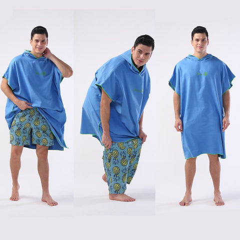 Surf Poncho Changing Towel Quick-Dry Robe Hood Microfiber Beach Blanket Bath -OS00037-Veeddydropshipping