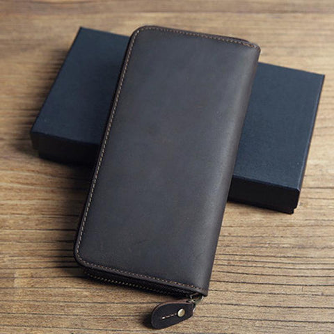 Phone Pocket  Zipper Clutch Bag Passcard Male Bag leather-BS00423-Veeddydropshipping