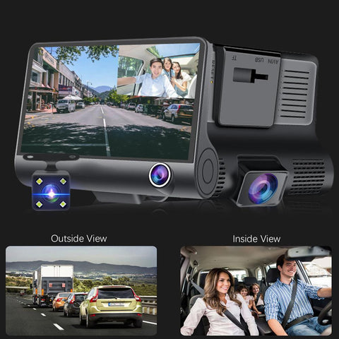 3 Lens Dash Camera 4&quot; Touch Screen Dash Cam 1080P Car Video Recorder-AM00715-Veeddydropshipping