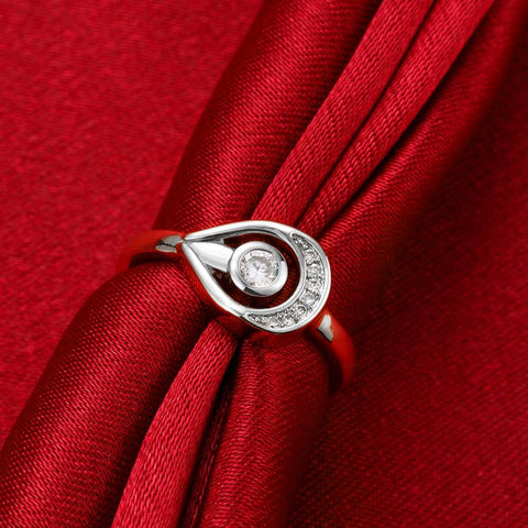 Luxury  925 Sterling Silver Exquisite Zirconia Stone rings -JW00430-Veeddydropshipping