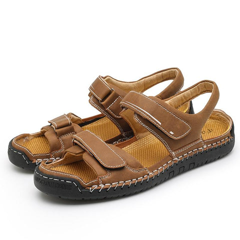 Comfortable Slip-on Outdoor Beach Genuine Leather Flip-BS01443-Veeddydropshipping