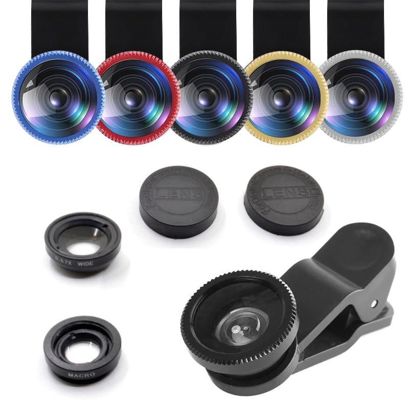 3-in-1 Phone Fisheye lens 0.67x Wide Angle Zoom With Clip Universal-PA01236-Veeddydropshipping