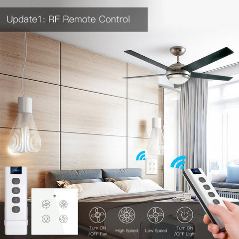 MOES New WiFi RF Smart Ceiling Fan Light Control Smart Life/Tuya APP-TI01127-Veeddydropshipping