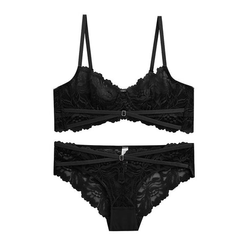 Women Ultra-thin Bra Set  Lace Sexy Underwear-WF00792-Veeddydropshipping