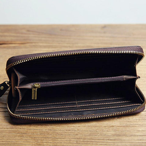 Phone Pocket  Zipper Clutch Bag Passcard Male Bag leather-BS00423-Veeddydropshipping