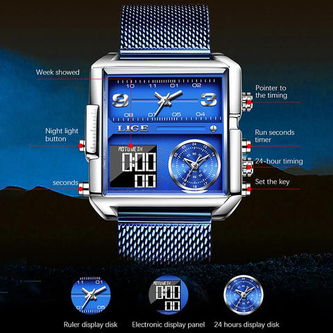 Luxury Men Quartz Digital Watch Creative Sport Watches -JW00734-Veeddydropshipping