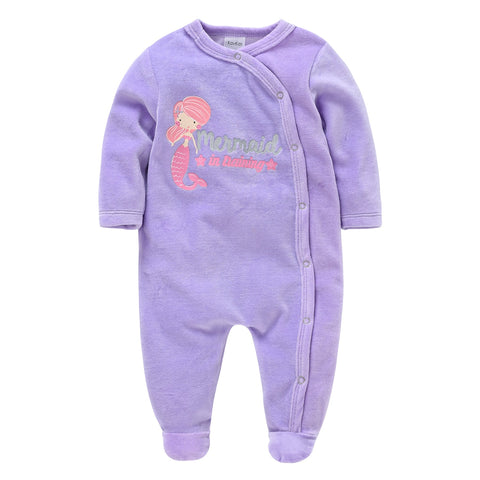 Christmas Velvet New Baby Girl Rompers roupas de bebe Long-TB00319-Veeddydropshipping