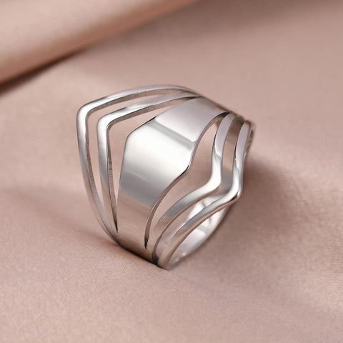 Stainless Steel Ring Geometric Rhombus  Rings -JW00036-Veeddydropshipping