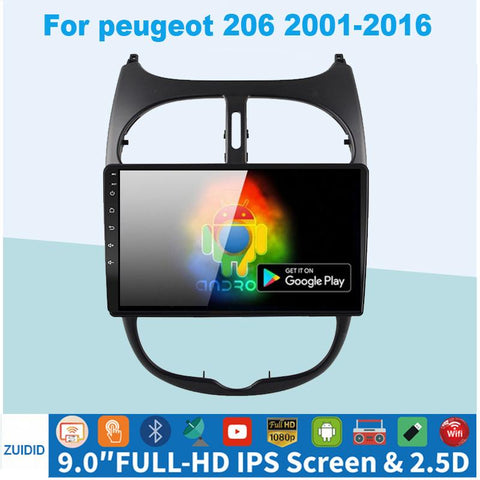 For Peugeot 206 2001 - 2016 Car Radio Multimedia Video Player-AM00650-Veeddydropshipping