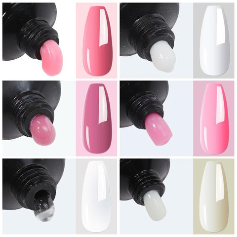 15ml Poly Nail Gel Full Set For Extention Nail Glitter Solid Color-BH00988-Veeddydropshipping