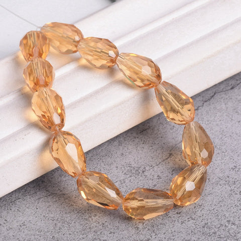 Pear Shape Faceted Crystal Glass Crafts Beads for Jewelry Making DIY-JW01640-Veeddydropshipping