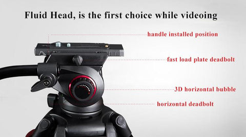 MTT609A Professional Heavy Duty Hydraulic Head Ball Camera Tripod -CE00281-Veeddydropshipping
