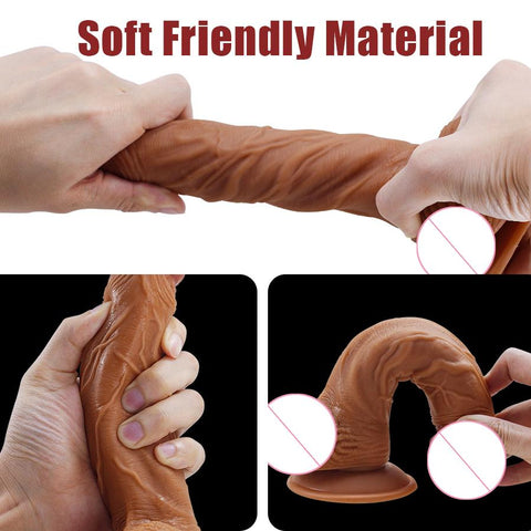 Gelugee Realistic Silicone Dildo Huge Sucker Soft Dildos for Women Masturbator -BH01193-Veeddydropshipping