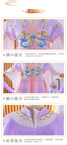Girl Hanfu Tang Suit Chinese Style Children Dress Summer Ancient Costume-TB00863-Veeddydropshipping
