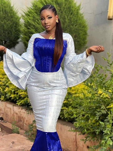 Plus Size Long Sleeve Long Dresses-WF01504-Veeddydropshipping