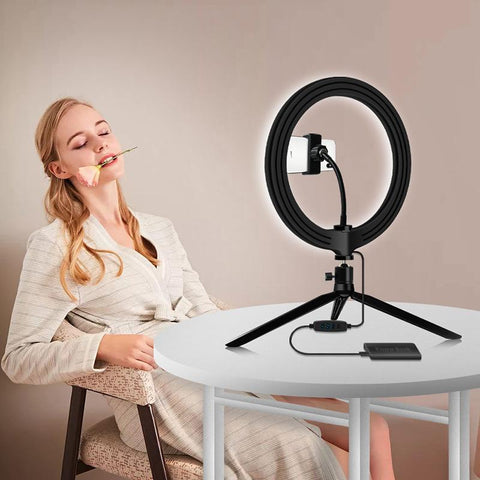 26cm Photography Table LED Light Tripod Ring Lamp Youtube Video Live Photo Studio-PA00816-Veeddydropshipping